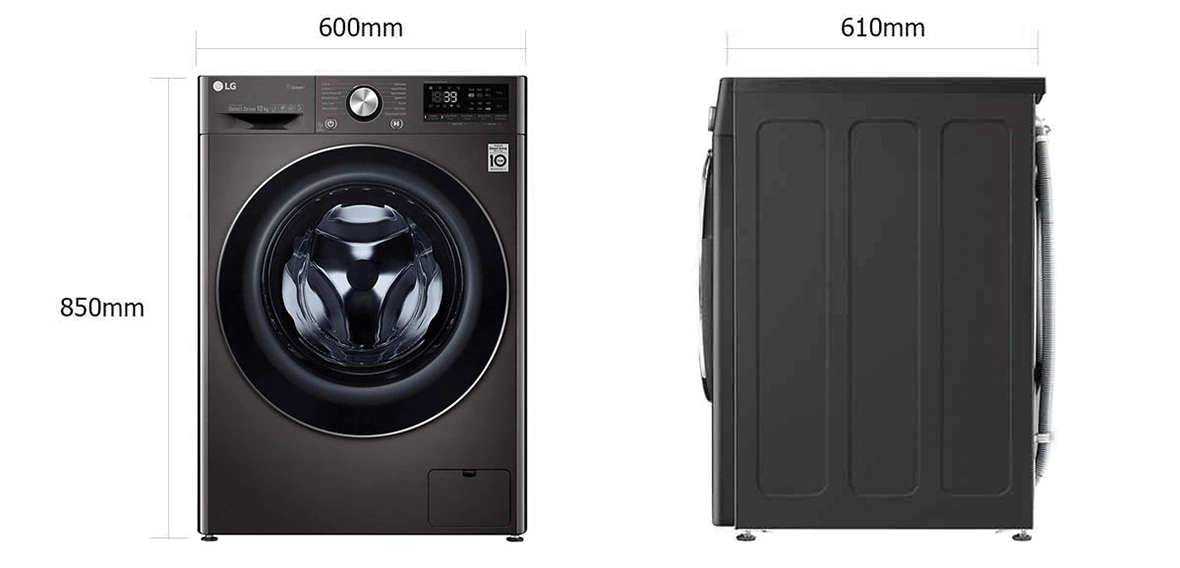 ابعاد ماشین لباسشویی الجی V9